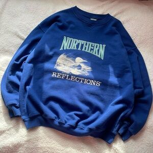 Vintage Blue Northern Reflections Crewneck